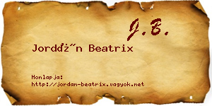 Jordán Beatrix névjegykártya